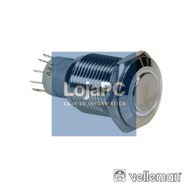 INTERRUPTOR REDONDO DE METAL SPDT 1NA 1NC ANEL BRANCO