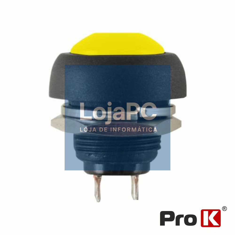 INTERRUPTOR PRESSÃO REDONDO 0.5A-250VAC AMARELO 12MM IP65