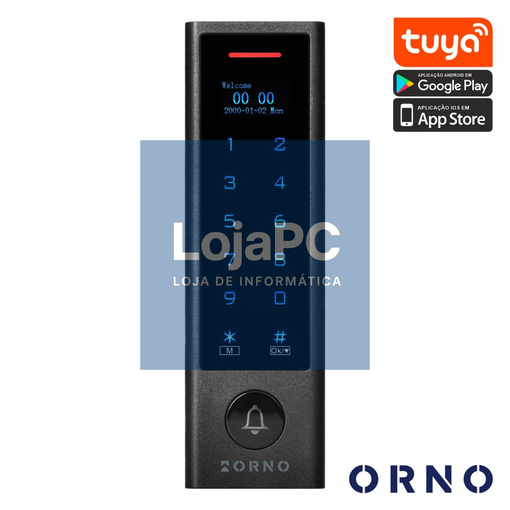 Leitor de Controlo de Acessos RFID C/ Código PIN WiFi ORNO