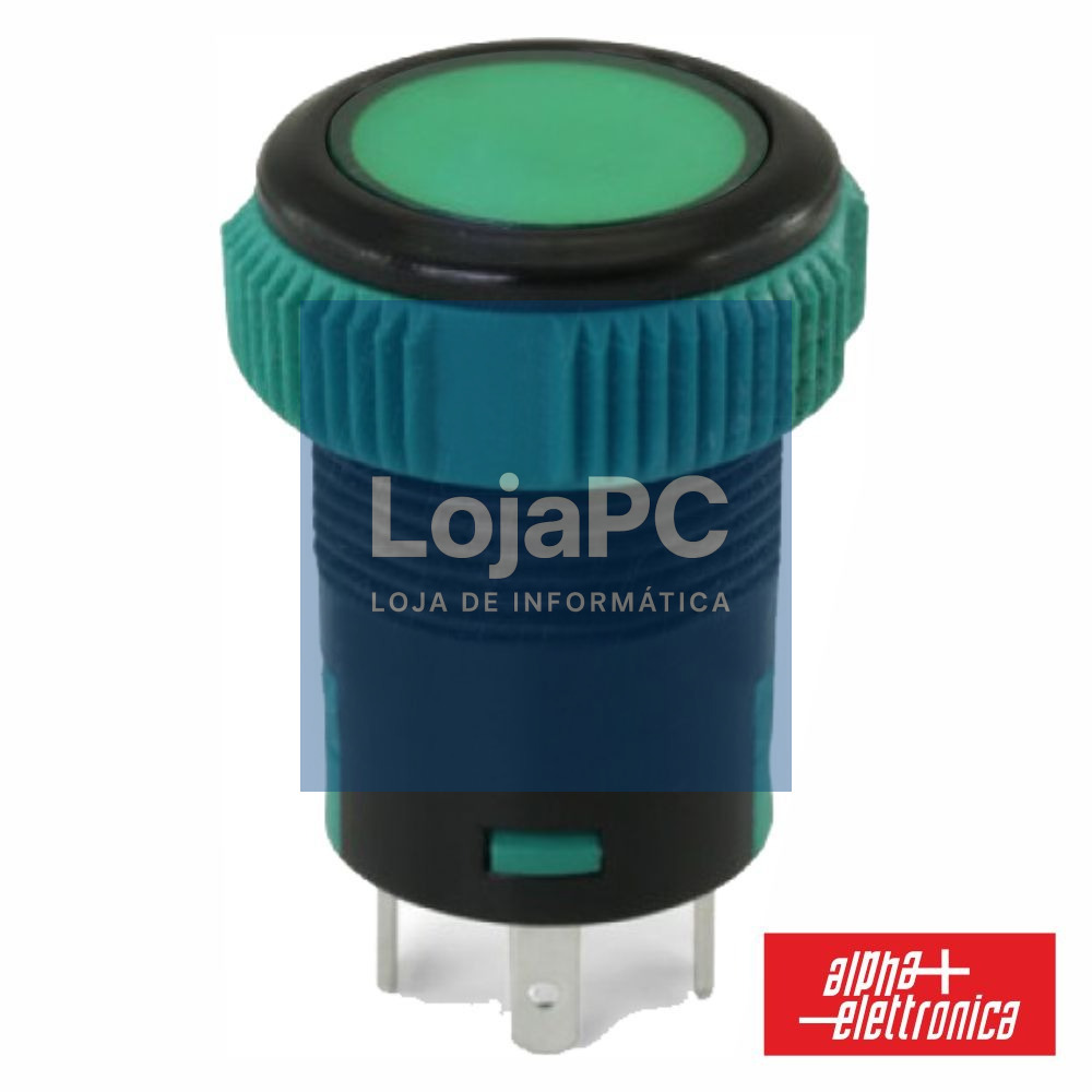 INTERRUPTOR REDONDO SPST ON-OFF 12V VERDE C/ LUZ IP67