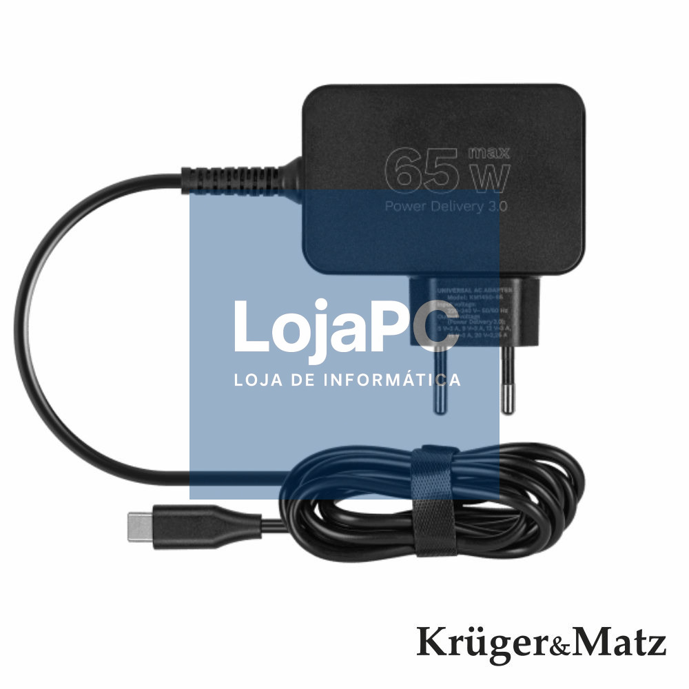 Alimentador Universal 65W PD USB-C c/ 7 Fichas KRUGERMATZ