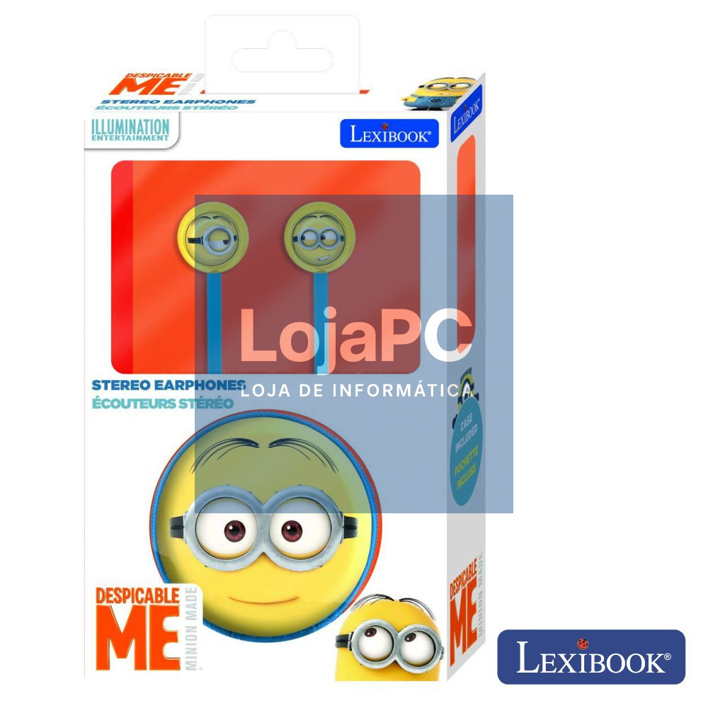 AUSCULTADORES C/ FIOS STEREO MIC MINIONS LEXIBOOK