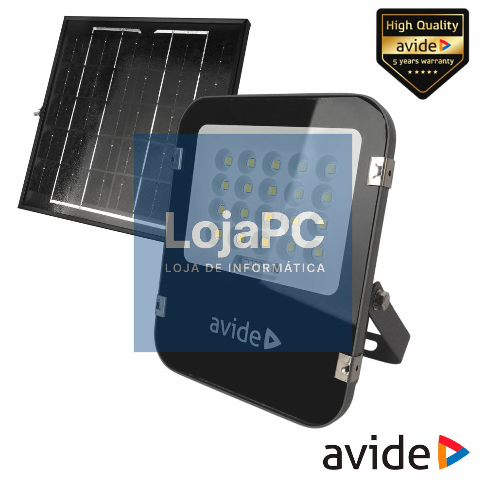 Foco LED Solar 50W 6400K 700lm IP65 C/ Comando AVIDE
