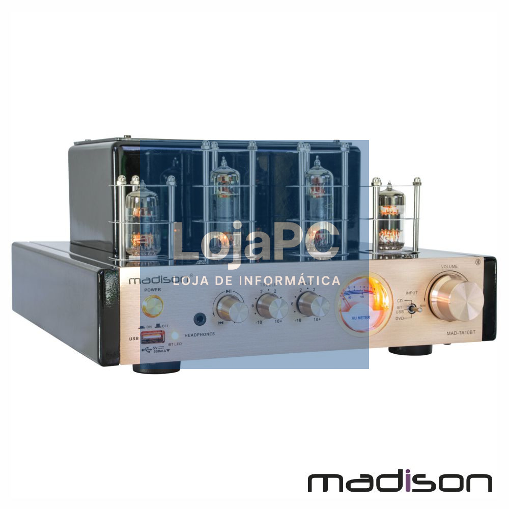 AMPLIFICADOR A VÁLVULAS 2X50W VINTAGE USB/BT MADISON