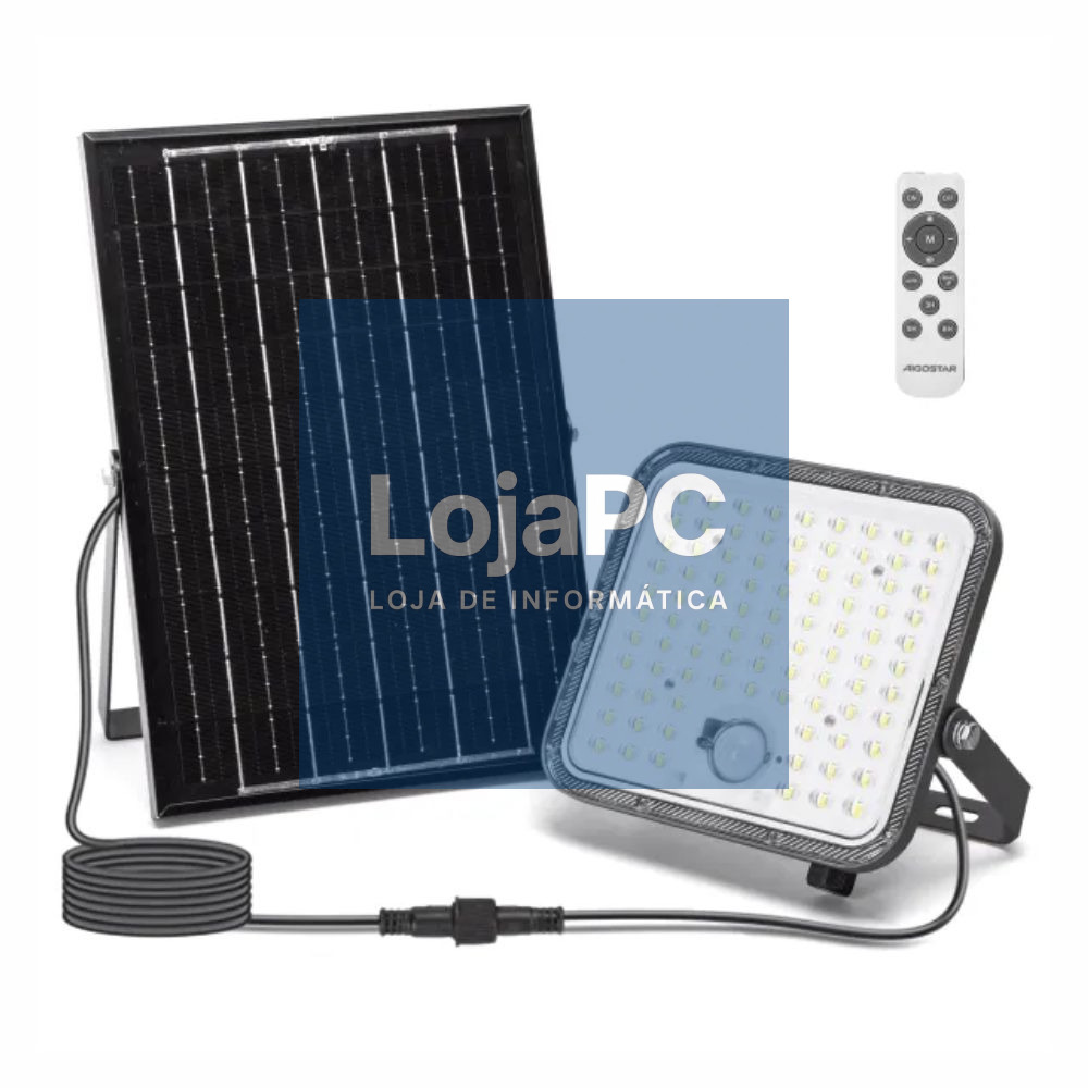 Foco LED Solar 120W C/ Sensor 6500K 1200lm IP66