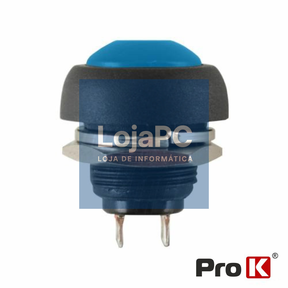 INTERRUPTOR PRESSÃO REDONDO 0.5A-250VAC AZUL 12MM IP65