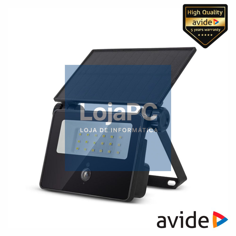 Aplique LED C/ Painel Solar 4W IP65 4000K 400lm PIR AVIDE