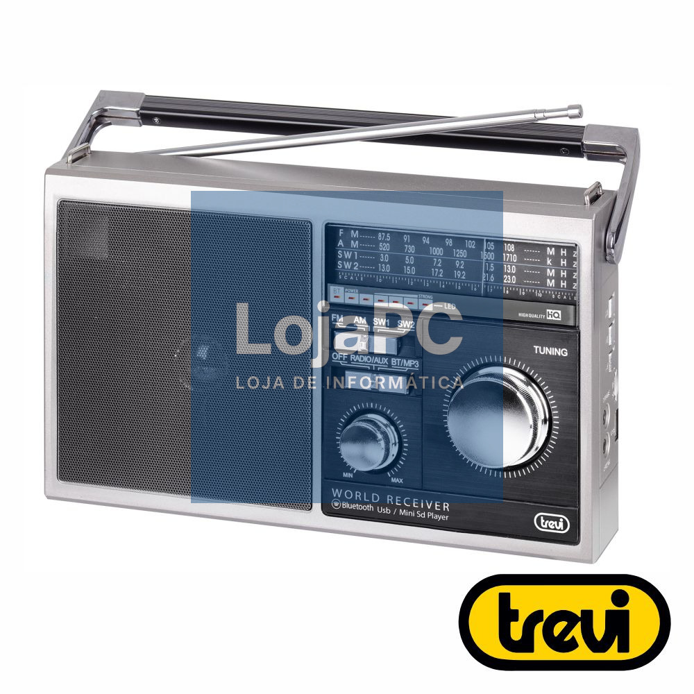 Rádio Portátil AM/FM Clássico USB/MicroSD/AUX/BT TREVI