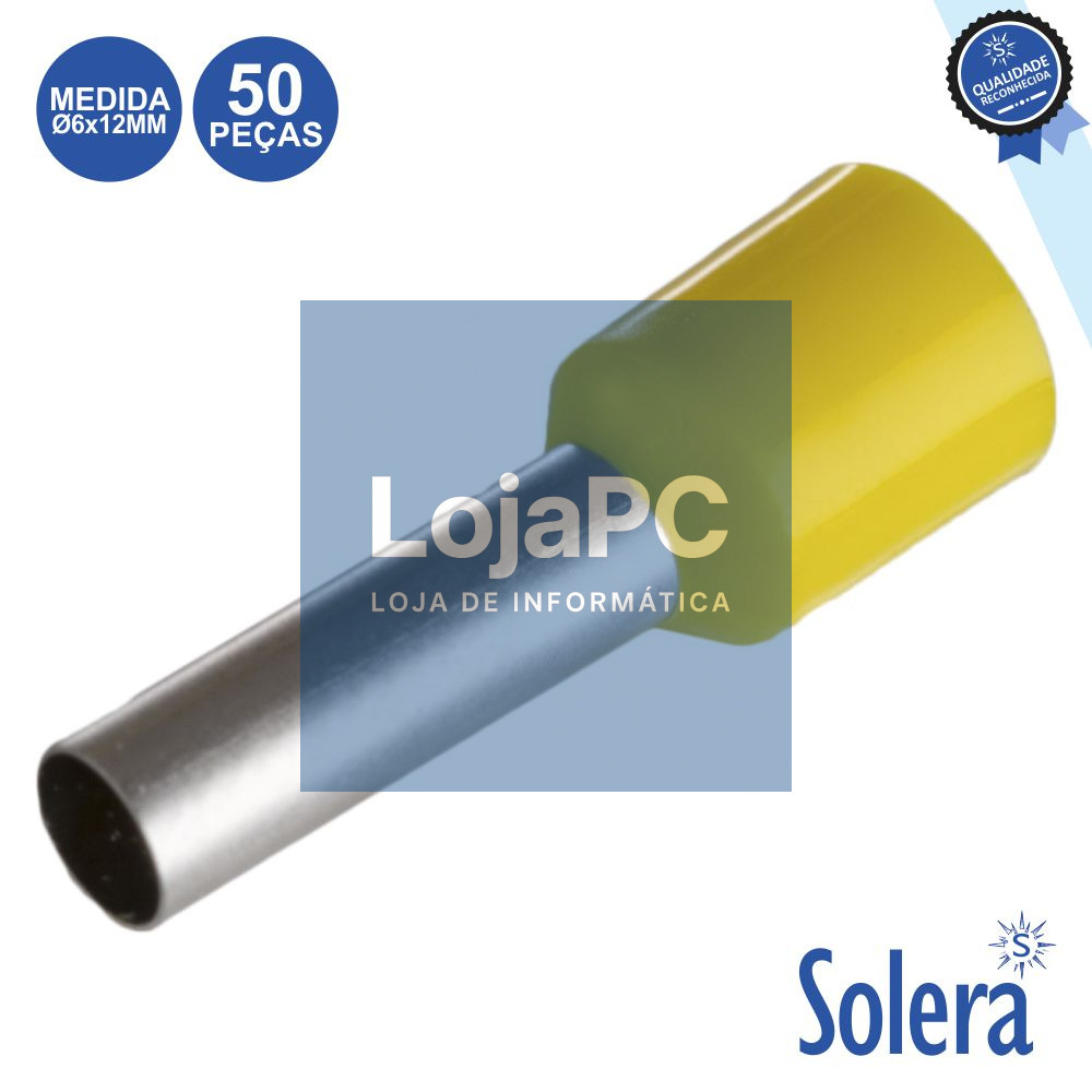 TERMINAL PONTEIRA ISOLADO Ø6x12MM 50X AMARELO SOLERA