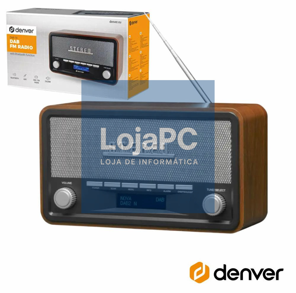 Rádio AM/FM/Bluetooth/ MP3/AUX Vintage DENVER