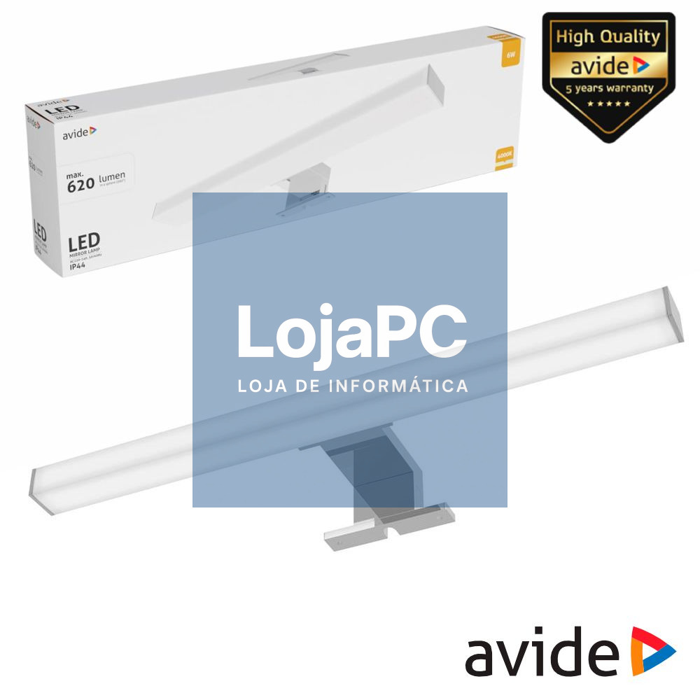 Candeeiro LED 6W 620lm 400mm 4000K IP44 Cromado AVIDE