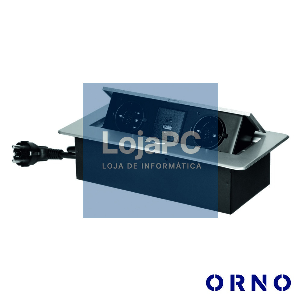 Tomada Elétrica Encastrar 2x Schuko 2x USB ORNO