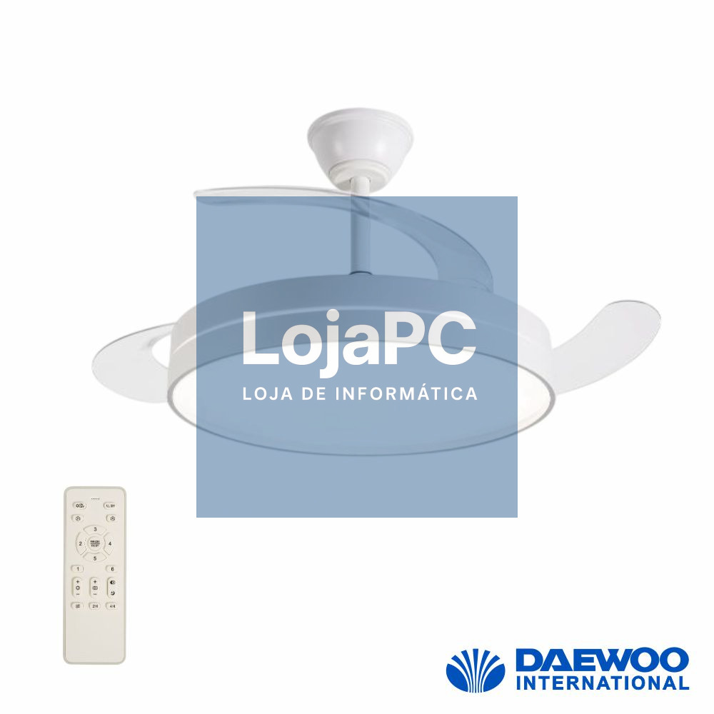 Ventoinha De Teto 30W 106cm C/ Iluminação LED 36W C/ Comando