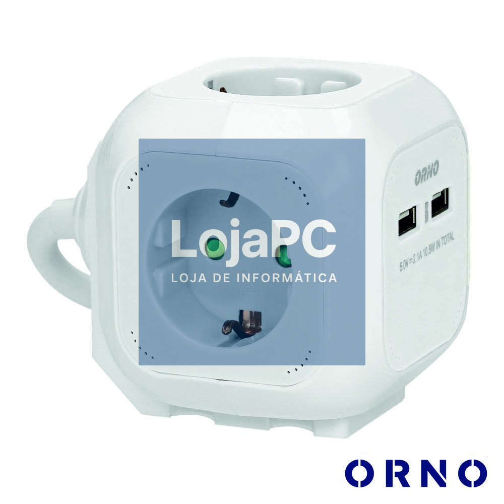 Extensão Elétrica 4x Schuko 2x USB-A 1.4m ORNO