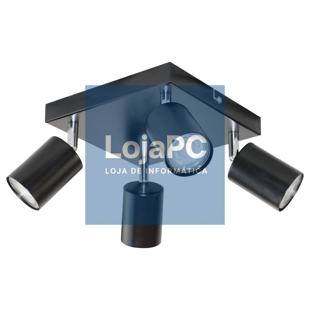 Candeeiro LED Teto/Parede 4x50W 140mm Preto ADVITI
