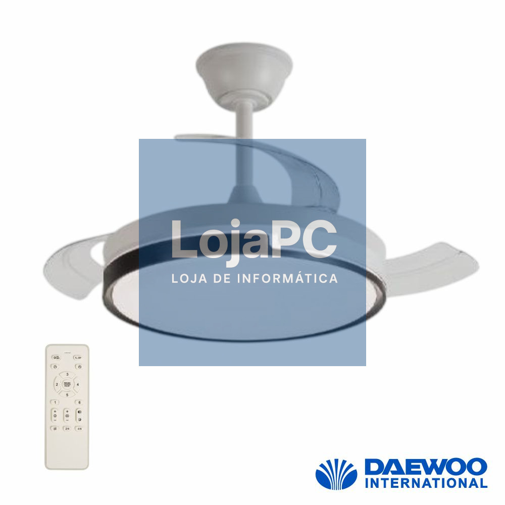 Ventoinha De Teto 30W 90cm C/ Iluminação LED 36W C/ Comando