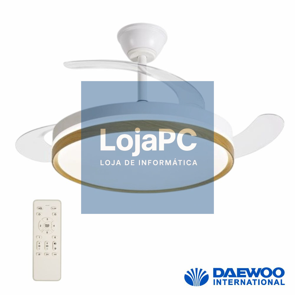 Ventoinha De Teto 30W 106cm C/ Iluminação LED 36W C/ Comando