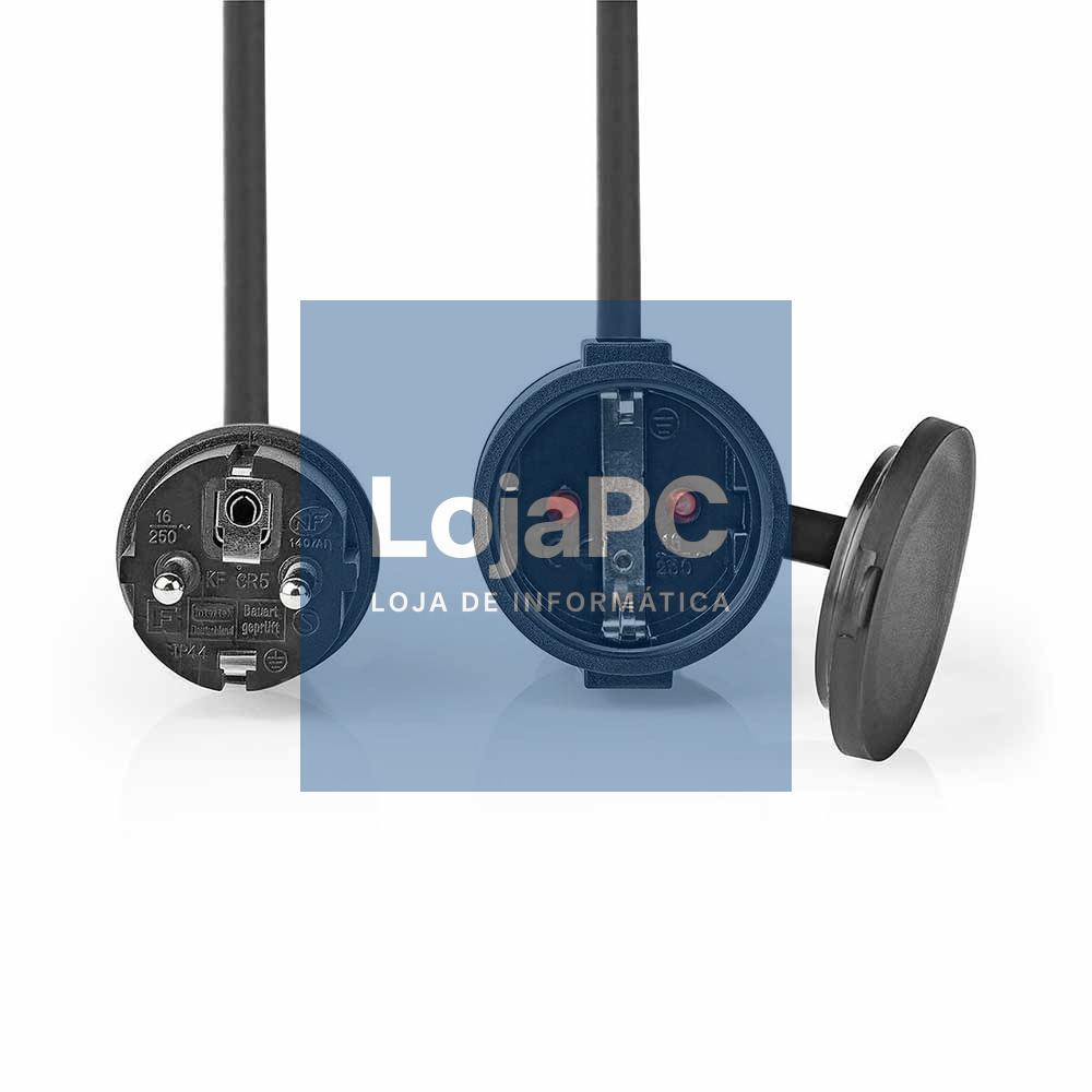 Extensão Tomada Elétrica 3G1.5 1x Schuko 20m Preto