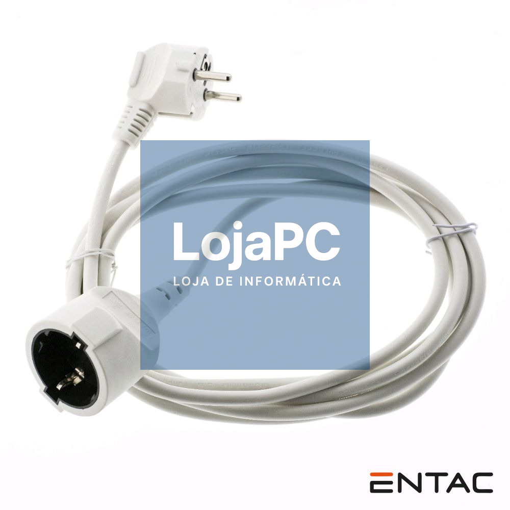 Cabo Extensão Tomada Elétrica C/ 1 Saída 10m Branco ENTAC