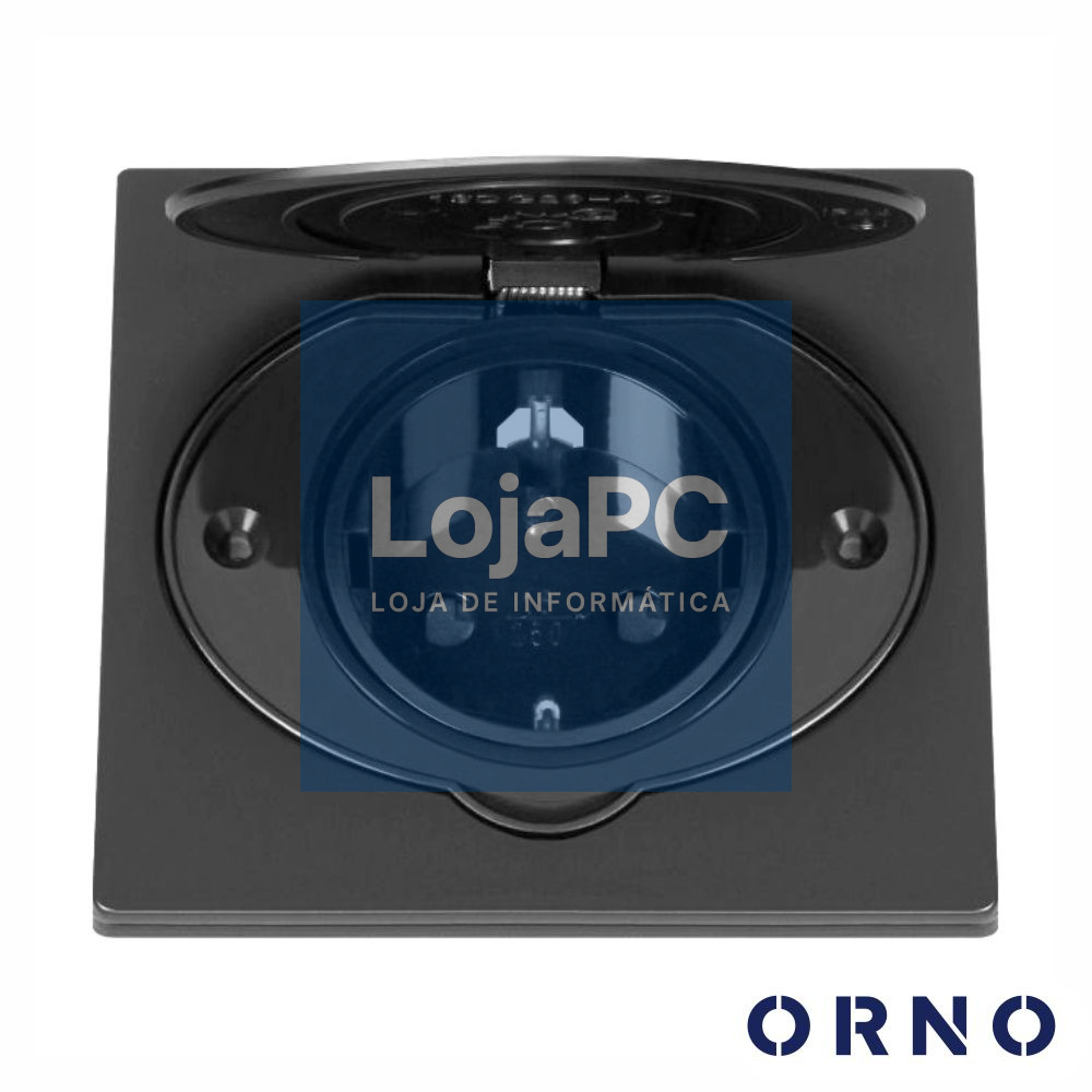 Tomada Encastrar 1x Schuko IP55 3680W Preta VIRONE