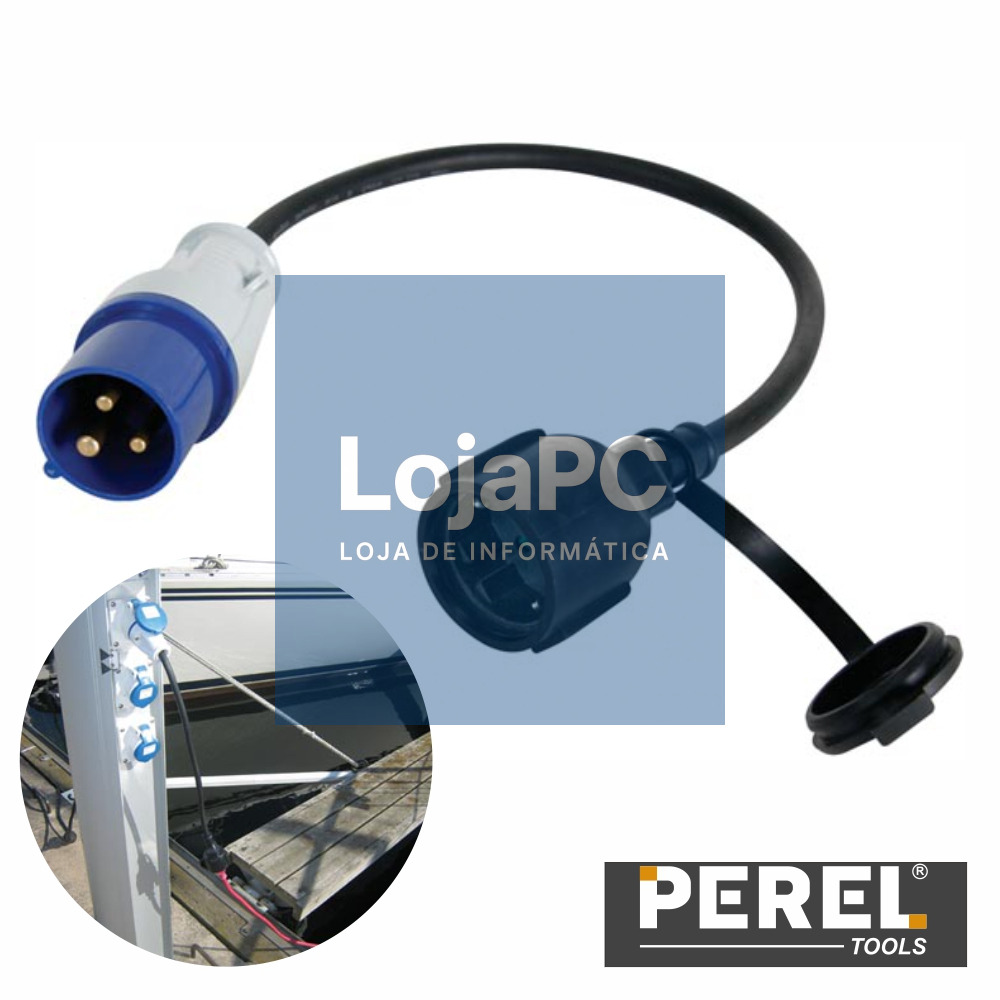 CABO ADAPTADOR C/ TOMADA SCHUKO E FICHA CEE 40CM PEREL