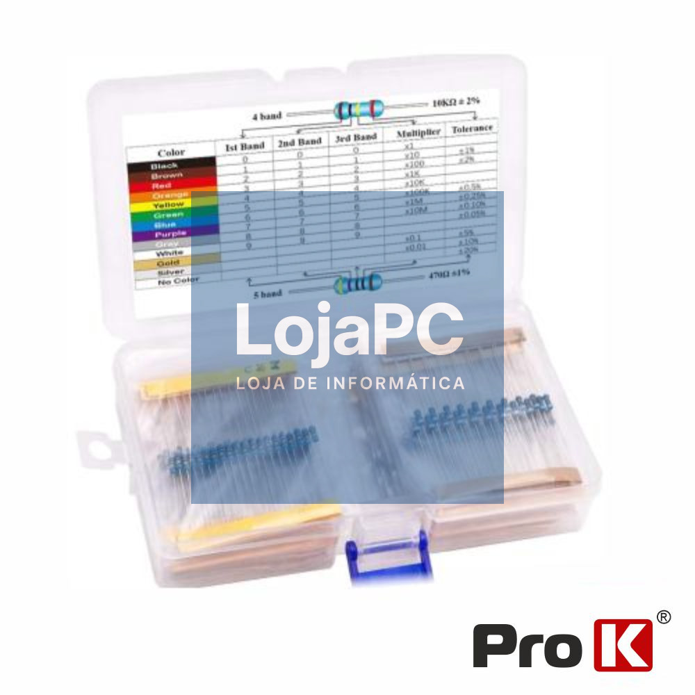 Kit de 525 Resistências 1/4W PROK