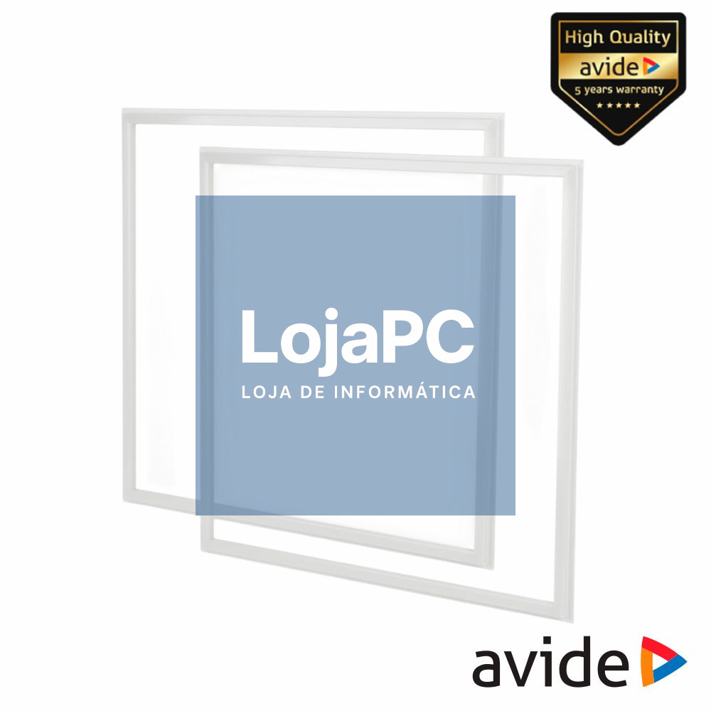 Painel LED Quadrado 36W 600x600mm 6000K 100lm/W 2x AVIDE