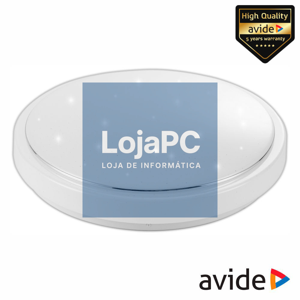 Aplique LED Redondo Teto 40W 380mm 2xE27 IP44 AVIDE
