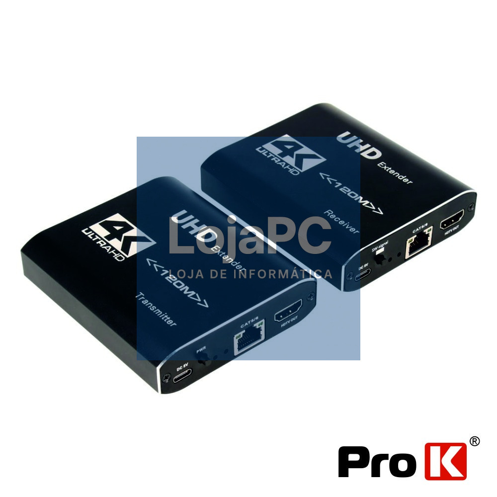 Extensor de Sinal HDMI 1.4 Via RJ45 CAT5E/6 120m PROK