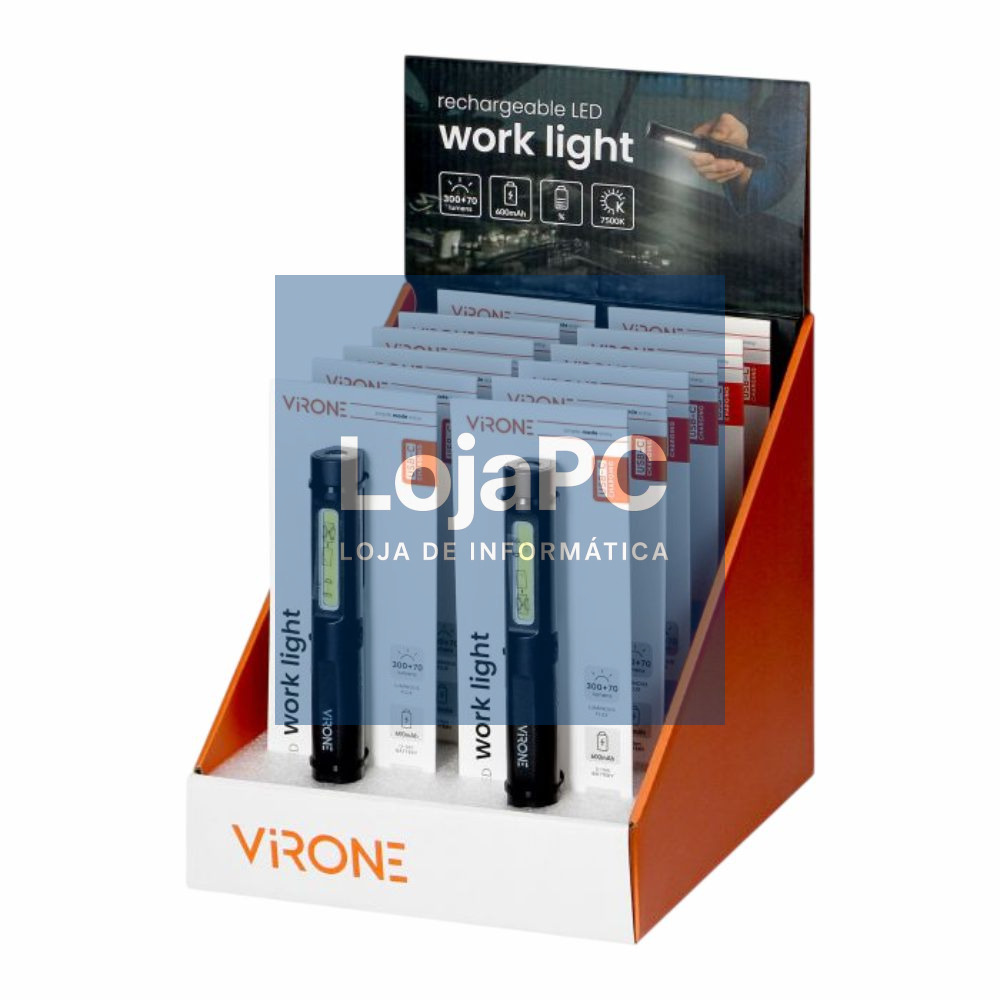 Expositor 12x Lanternas Trabalho LED COB 5+3W 300lm VIRONE