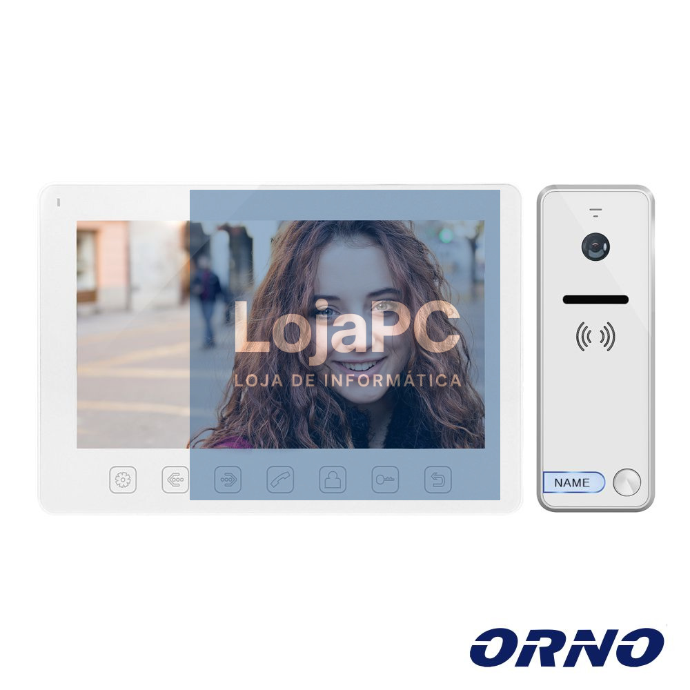 Vídeo Porteiro C/ Lcd 7" Cores LEDS Branco ORNO