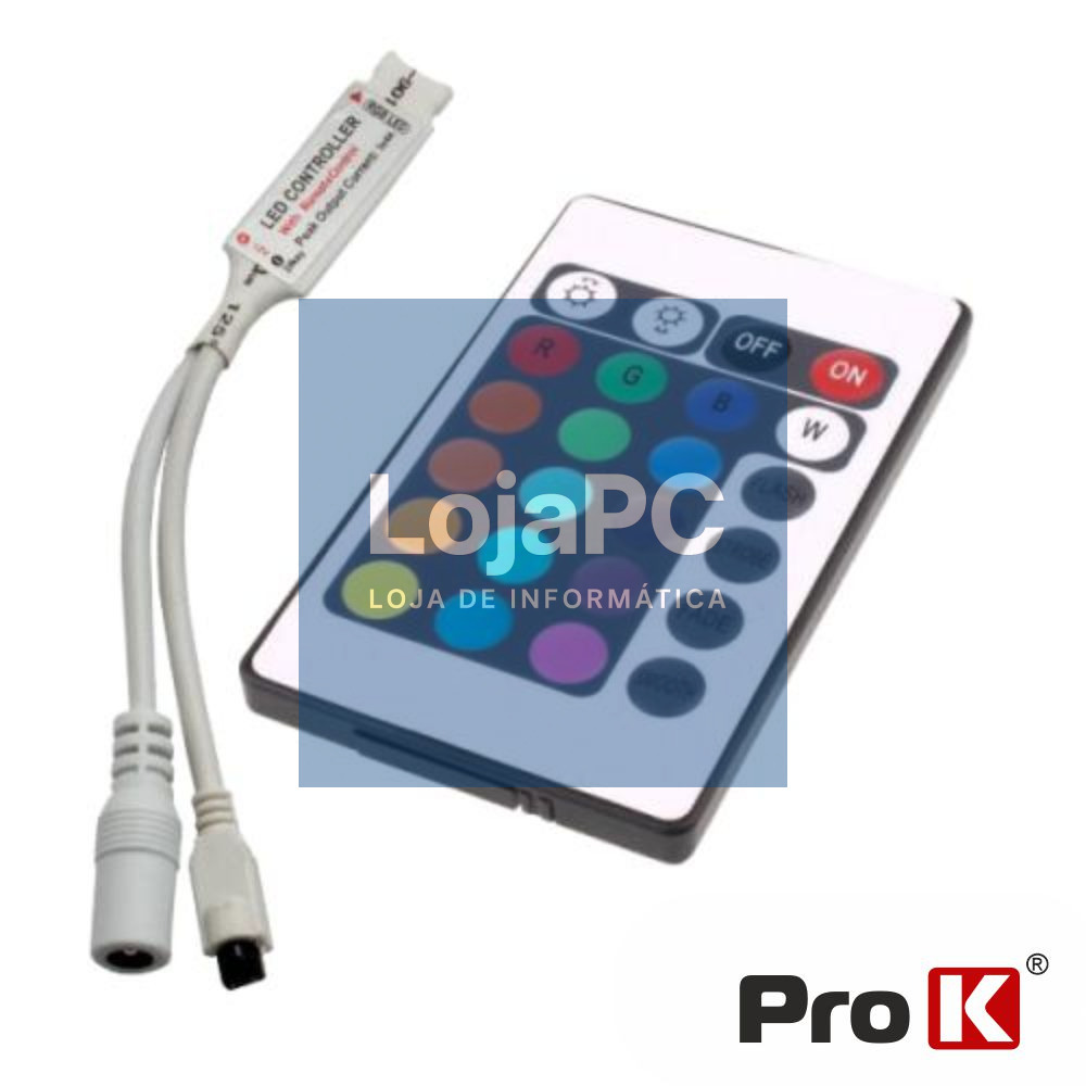 CONTROLADOR P/ FITA LEDS RGB 12V C/COMANDO PROK