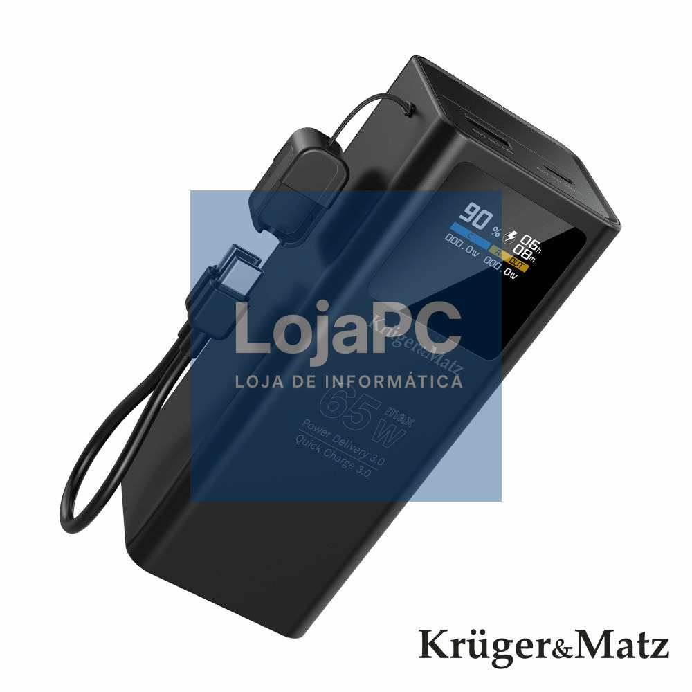 Powerbank 20000mAh 65W QC PD C/ Ficha USB-C/MICROUSB/USB-A