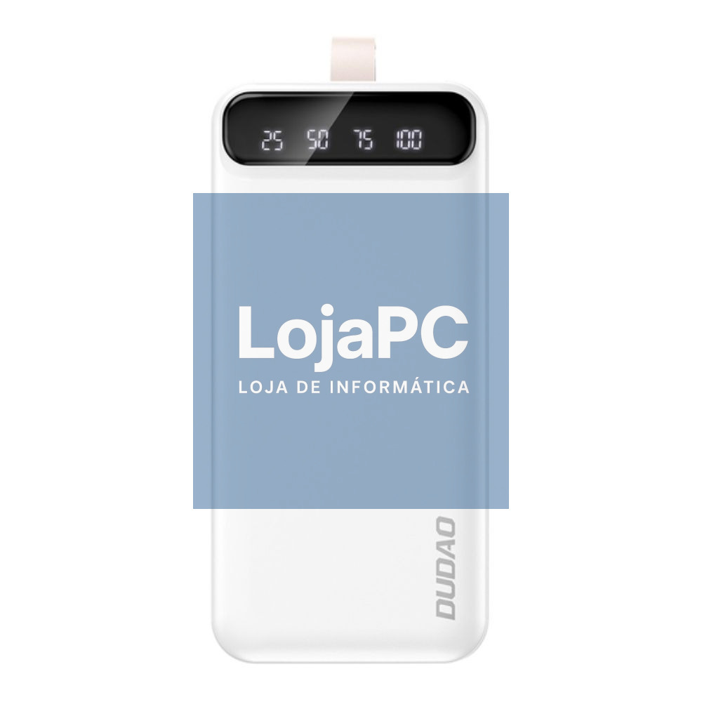 Powerbank 30000mAh C/ Ficha 2x USB-A USB-C Branco