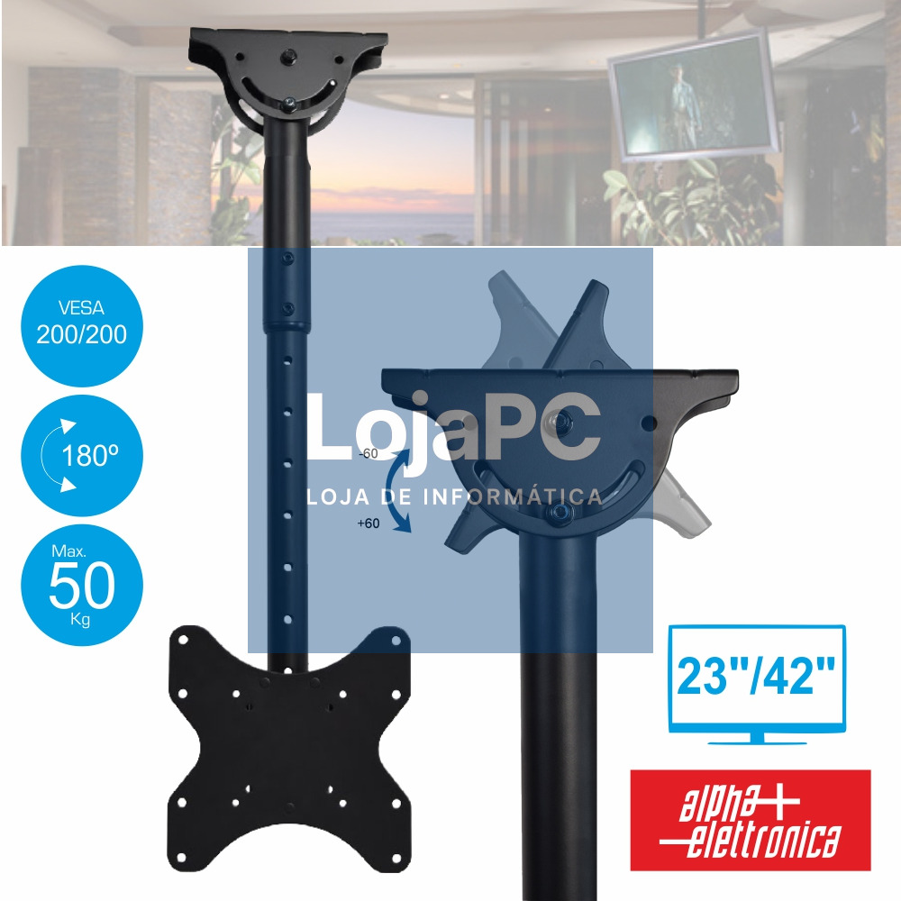 SUPORTE LCD/PLASMA 23/42" TECTO 50KG ALPHA