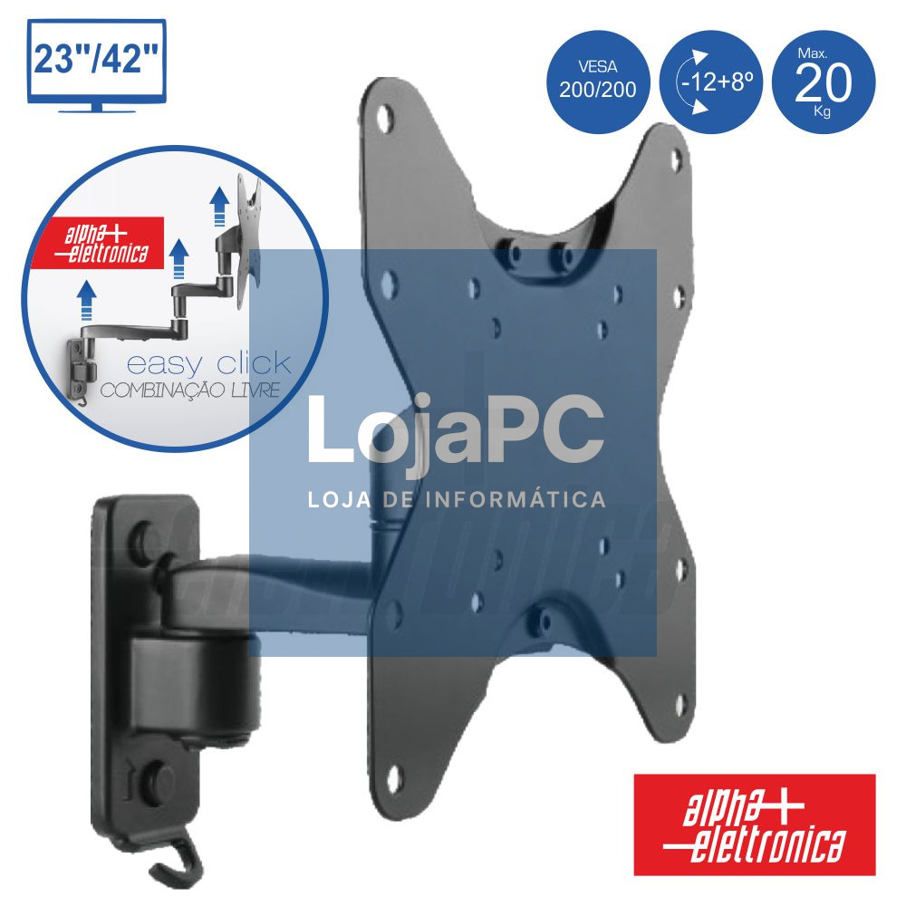 SUPORTE LCD/LED 23/42" 20KG C/ 1 BRAÇOS VESA 200/200