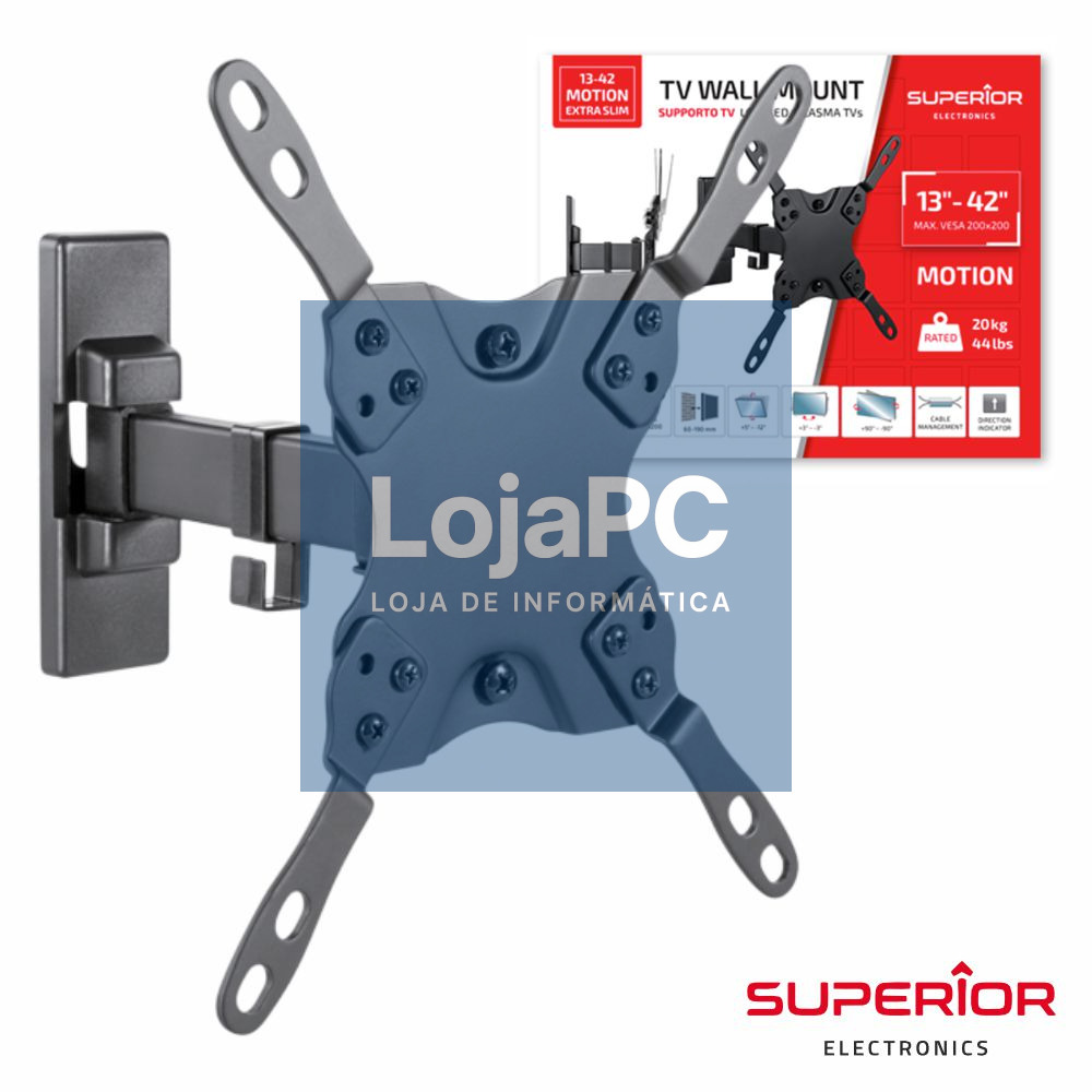 Suporte LCD/LED 13/42" C/ 1 Braço Slim VESA 200/200 20kg