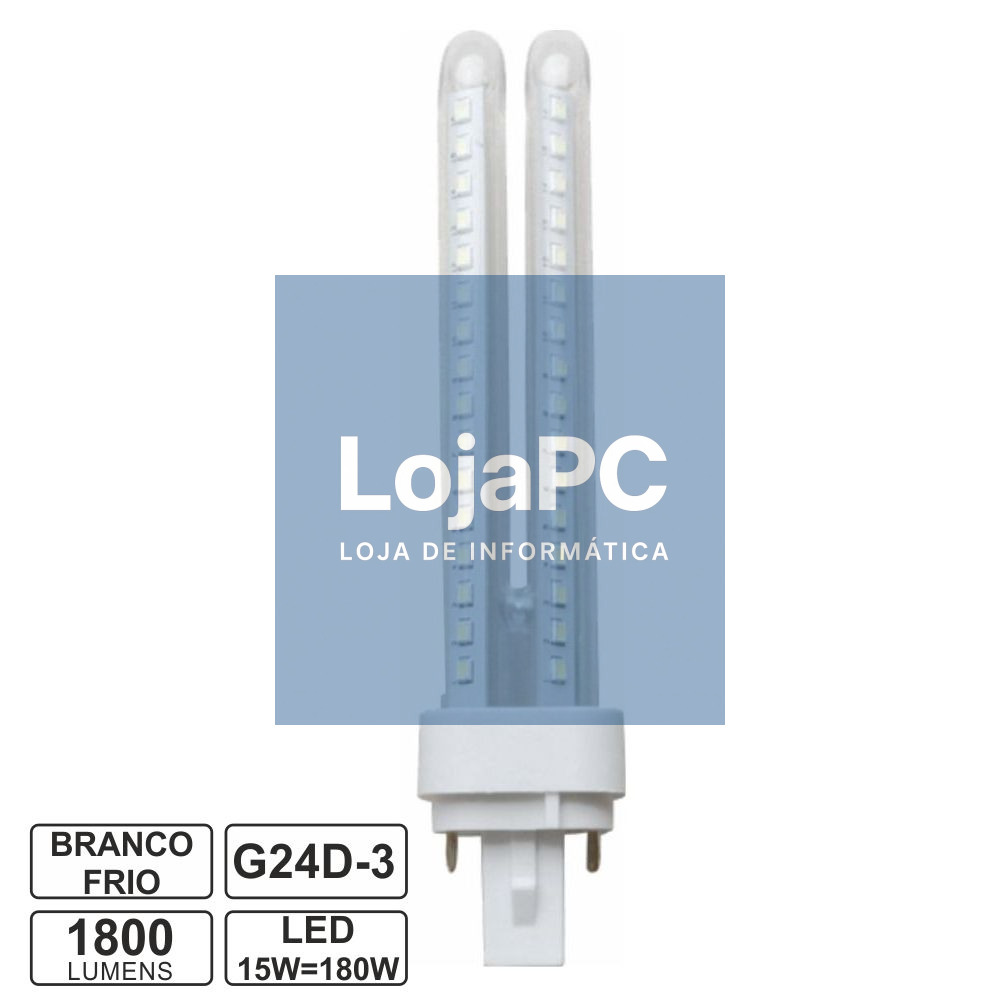 Lâmpada G24 15W=180W 230V LED 6400K 1800lm