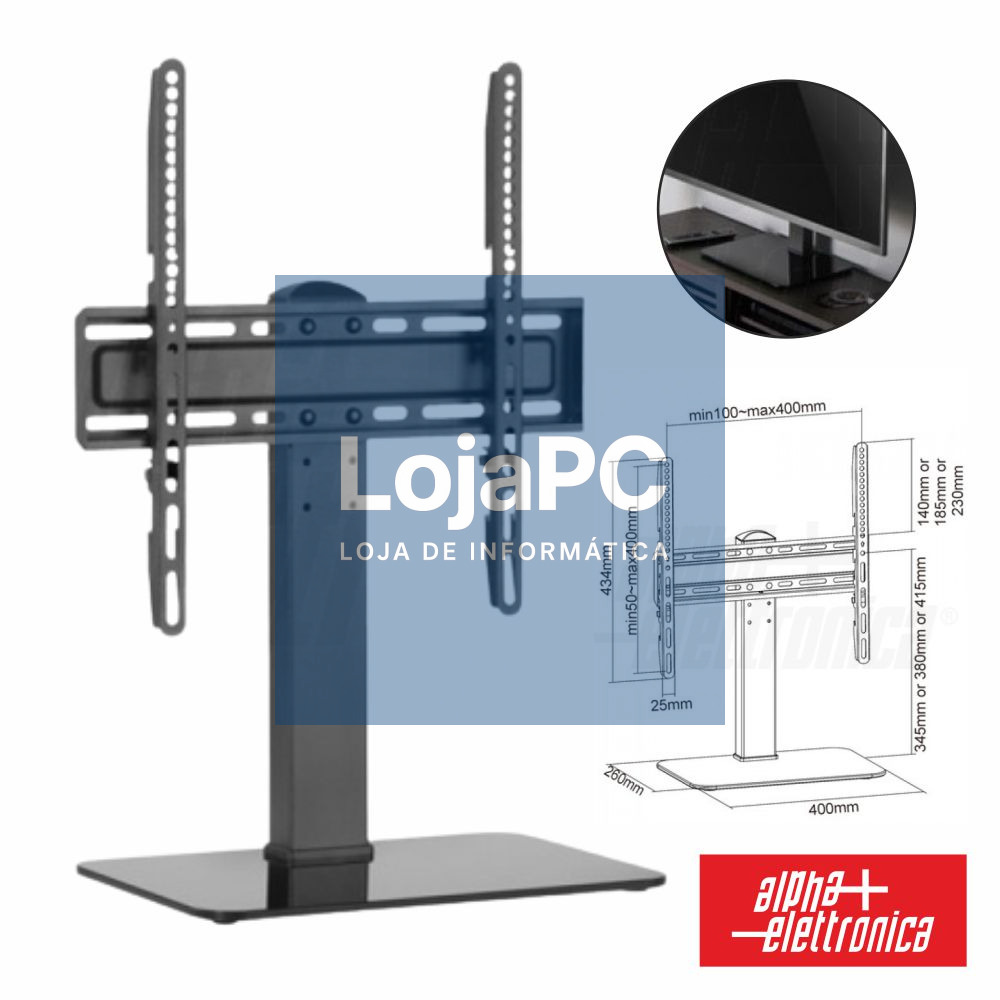 Suporte LCD/LED Mesa 32/55"C/1 Braço VESA 400/400 40kg ALPHA