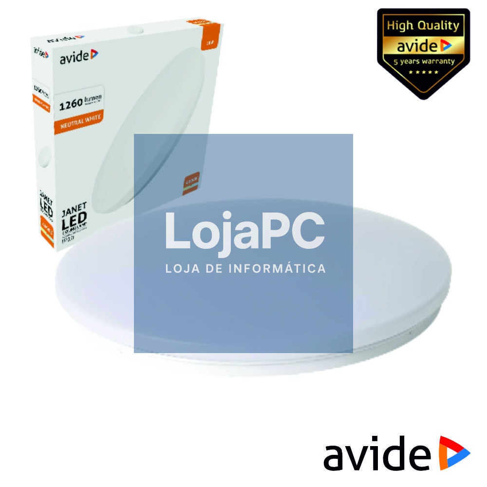 Aplique LED Redondo 18W 330mm 4000K 1260lm AVIDE