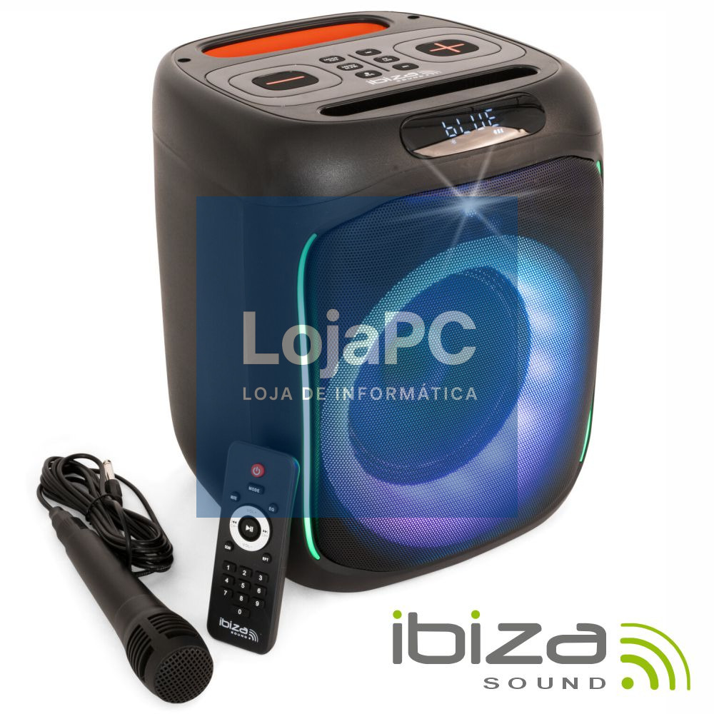 Coluna Amplificada 6.5" USB/SD/AUX/BT LED TWS IBIZA