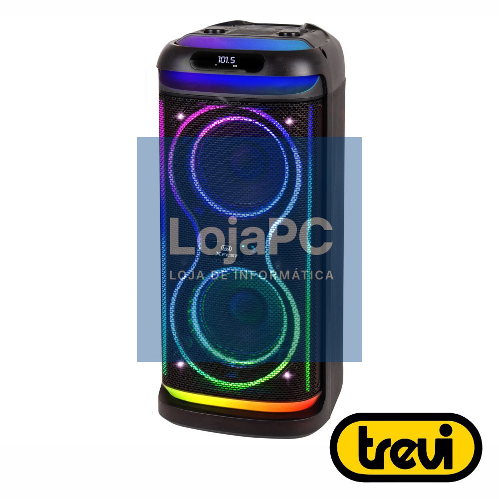Coluna Amplificada 2x6.5" 100W USB/SD/AUX/BT LED TWS TREVI
