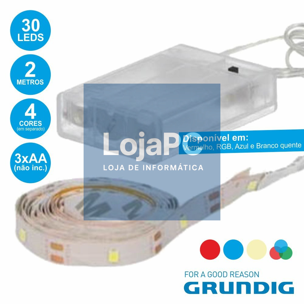 FITA 60 LEDS C/ 2M MULTICORES IP20 GRUNDIG