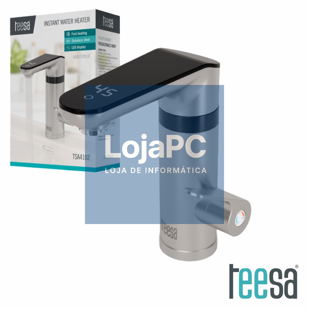 Torneira Elétrica Bancada 220V 3500W IPX4 Cinza/Inox TEESA