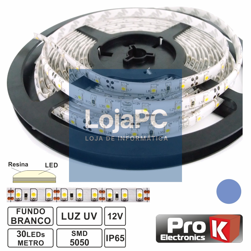 FITA 300 LEDS 5050 IMPERMEÁVEL UV 12V 5M