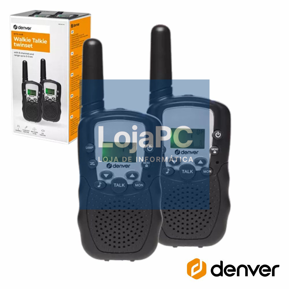 Intercomunicadores S/Fios 8 Canais 5km DENVER