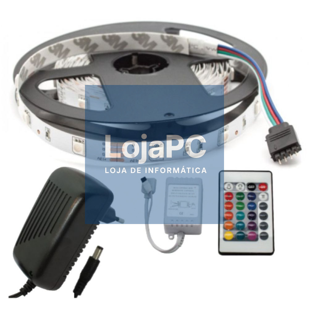 Kit Fita 150 LEDS 5050 12V 5m RGB C/ Control IP20