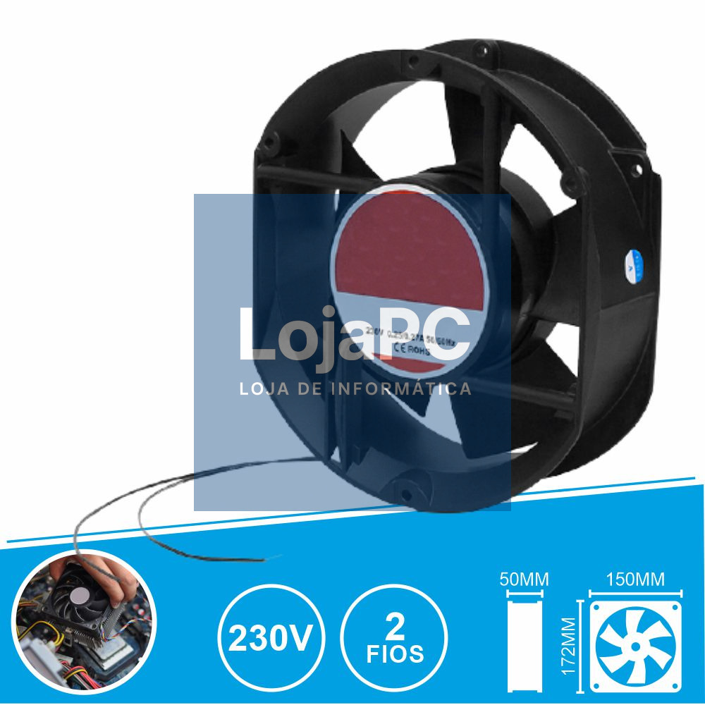 Ventoinha 230V 172x150x50mm 2 Fios