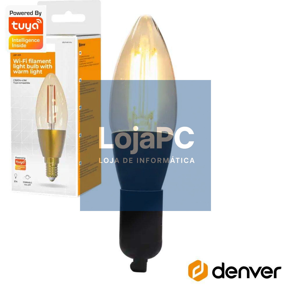Lâmpada E14 Dimável Filamento 4.9W LED WIFI TUYA DENVER