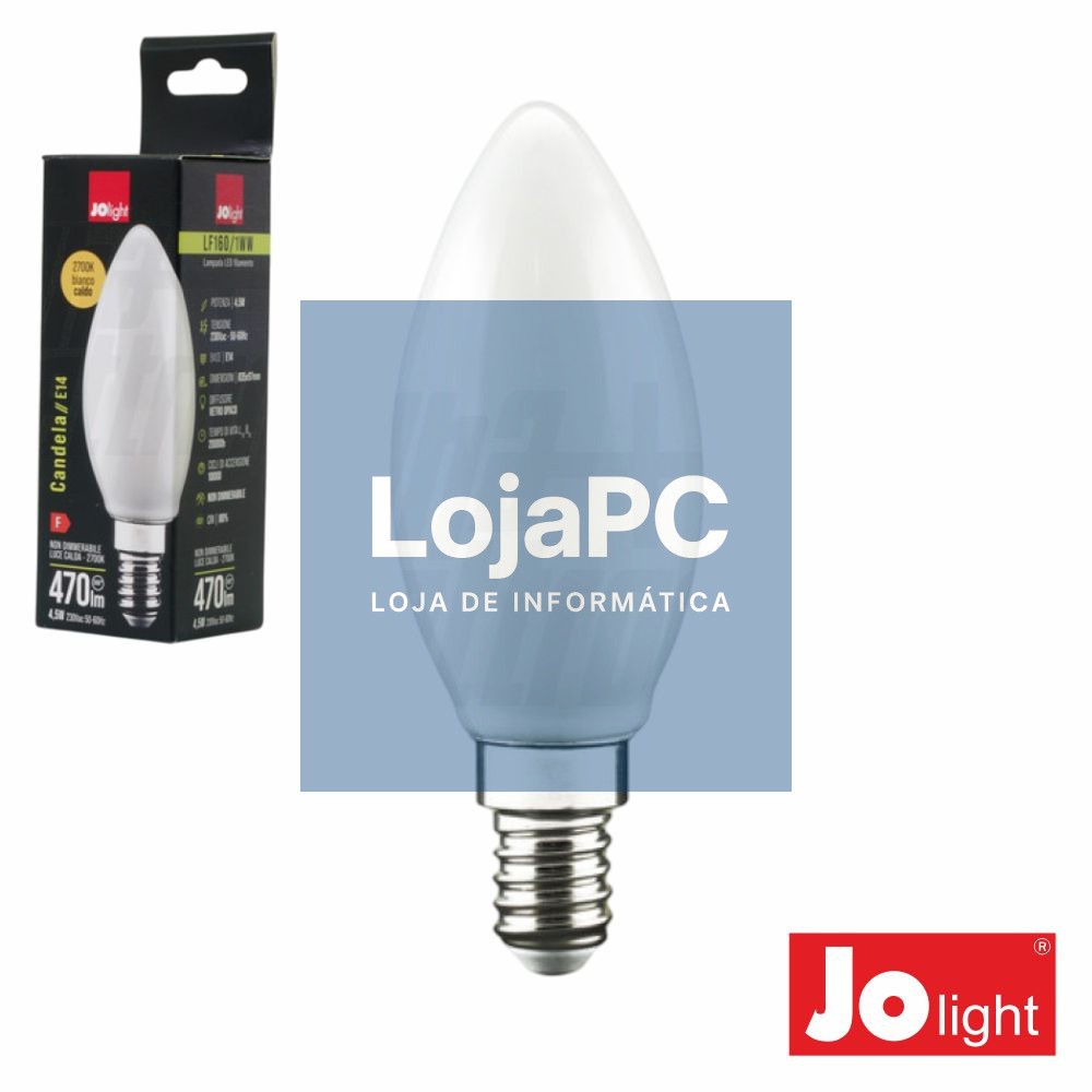 Lâmpada LED E14 Vela Filamento 4.5W 230V 2700K 470lm JOLIGHT